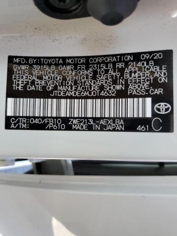 Photo 10 from auction – 2021 TOYOTA COROLLA LE with VIN JTDEAMDE6MJ014632