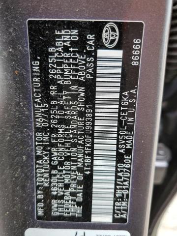 Photo 10 from auction – 2015 TOYOTA CAMRY LE with VIN 4T1BF1FK0FU993891
