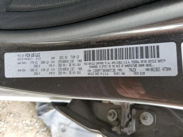 Photo 10 from auction – 2019 RAM 1500 BIG H with VIN 1C6SRFFT6KN907139