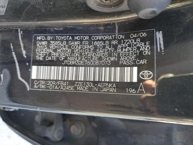 Photo 10 from auction – 2006 TOYOTA COROLLA CE with VIN JTDBR32E760087073