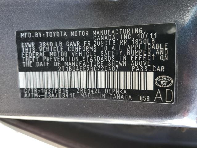 Photo 10 from auction – 2011 TOYOTA COROLLA BA with VIN 2T1BU4EEXBC720407