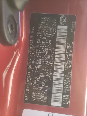 Photo 10 from auction – 2012 TOYOTA CAMRY BASE with VIN 4T1BF1FK8CU607391