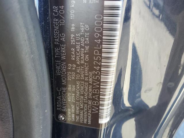 Photo 10 from auction – 2005 BMW 330 CI with VIN WBABW53425PL49000