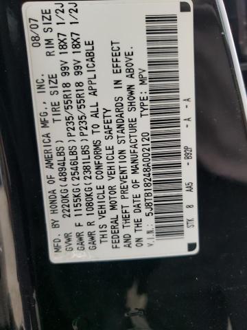 Photo 10 from auction – 2008 ACURA RDX with VIN 5J8TB18248A002120