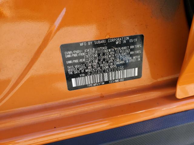 Photo 10 from auction – 2019 SUBARU CROSSTREK with VIN JF2GTADC7K8310166