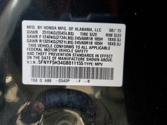 Photo 10 from auction – 2016 HONDA PILOT EX with VIN 5FNYF5H34GB011155