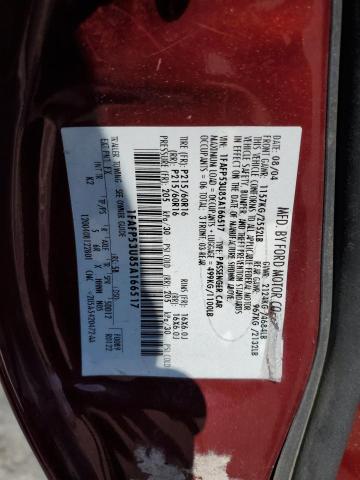 Photo 10 from auction – 2005 FORD TAURUS SE with VIN 1FAFP53U85A166517