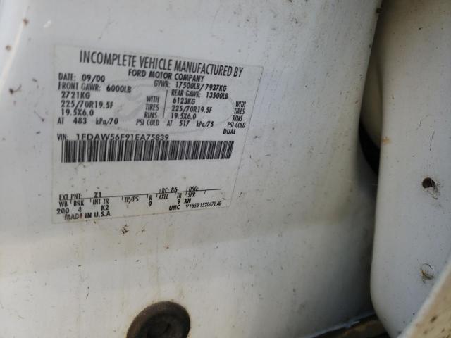 Photo 10 from auction – 2001 FORD F550 SUPER with VIN 1FDAW56F91EA75839