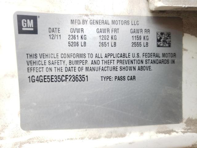 Фото 10 с аукциона – 2012 BUICK LACROSSE P с VIN 1G4GE5E35CF236351