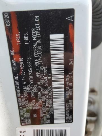 Photo 10 from auction – 2020 TOYOTA HIGHLANDER with VIN 5TDZZRAH7LS506805