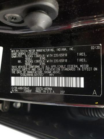 Photo 10 from auction – 2020 TOYOTA HIGHLANDER with VIN 5TDGZRBH8LS017657