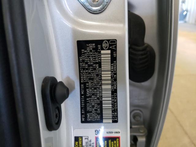 Photo 10 from auction – 2019 TOYOTA COROLLA L with VIN 2T1BURHE7KC175968