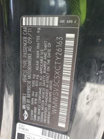 Photo 10 from auction – 2012 MINI COOPER S with VIN WMWSV3C5XCTY26163