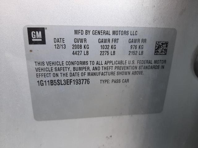 Photo 10 from auction – 2014 CHEVROLET MALIBU LS with VIN 1G11B5SL3EF193776