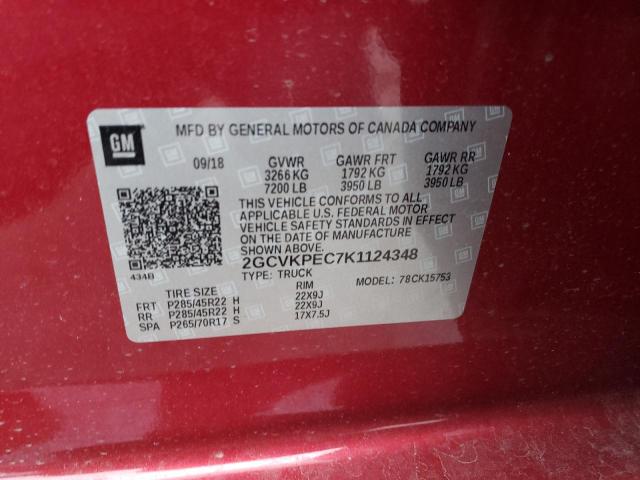 Photo 10 from auction – 2019 CHEVROLET SILVERADO with VIN 2GCVKPEC7K1124348