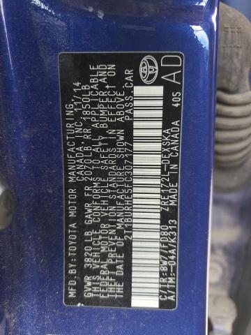 Photo 10 from auction – 2015 TOYOTA COROLLA L with VIN 2T1BURHE5FC307177