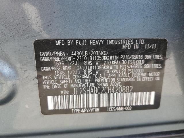 Photo 10 from auction – 2012 SUBARU FORESTER 2 with VIN JF2SHABC2CH420882