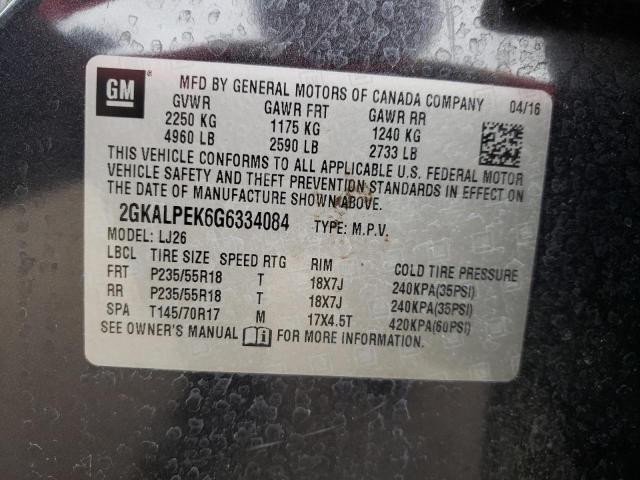 Photo 10 from auction – 2016 GMC TERRAIN SL with VIN 2GKALPEK6G6334084