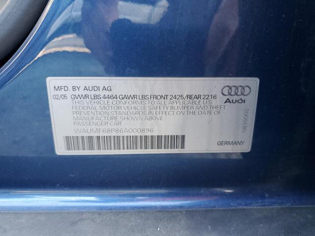 Photo 10 from auction – 2006 AUDI A3 2.0 SPO with VIN WAUMF68P86A000896