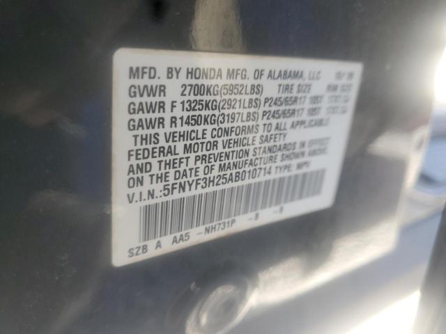 Photo 10 from auction – 2010 HONDA PILOT LX with VIN 5FNYF3H25AB010714