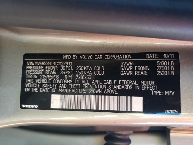 Photo 10 from auction – 2012 VOLVO XC70 3.2 with VIN YV4952BL4C1127910