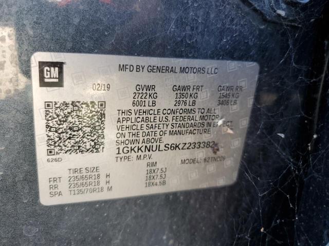 Photo 10 from auction – 2019 GMC ACADIA SLT with VIN 1GKKNULS6KZ233382