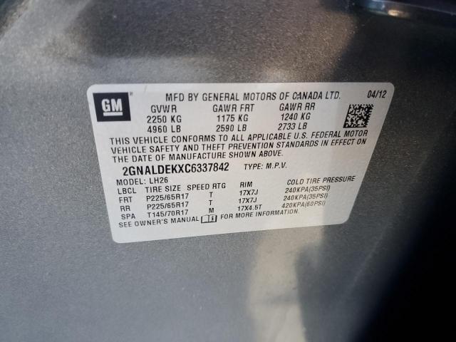 Photo 10 from auction – 2012 CHEVROLET EQUINOX LT with VIN 2GNALDEKXC6337842