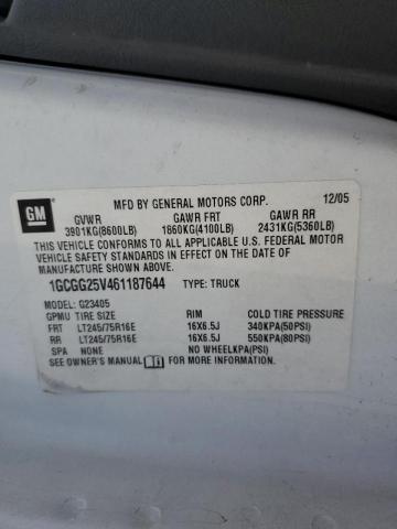 Photo 10 from auction – 2006 CHEVROLET EXPRESS G2 with VIN 1GCGG25V461187644