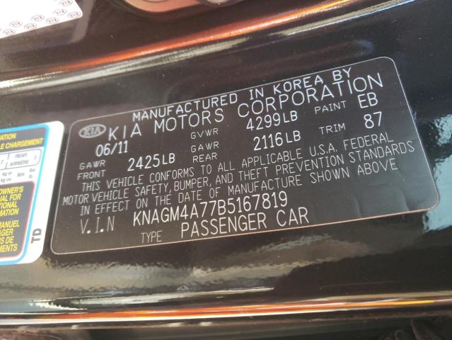 Photo 10 from auction – 2011 KIA OPTIMA LX with VIN KNAGM4A77B5167819