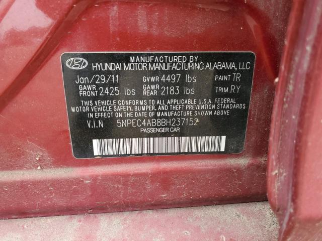 Photo 10 from auction – 2011 HYUNDAI SONATA SE with VIN 5NPEC4AB8BH237152