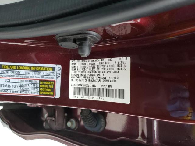 Photo 10 from auction – 2013 HONDA CR-V LX with VIN 5J6RM3H30DL035633