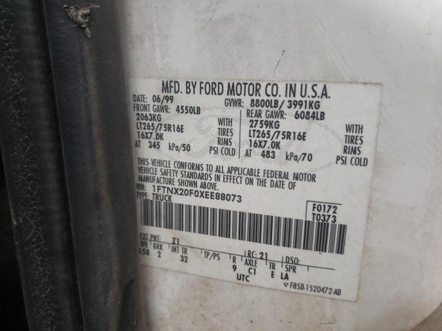Photo 10 from auction – 1999 FORD F250 SUPER with VIN 1FTNX20F0XEE88073