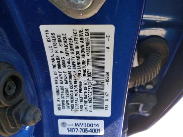 Photo 10 from auction – 2016 HONDA CIVIC LX with VIN 19XFC2F57GE210371