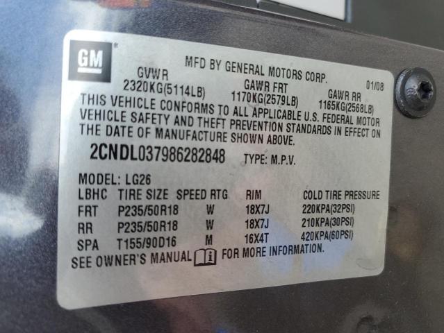 Photo 10 from auction – 2008 CHEVROLET EQUINOX SP with VIN 2CNDL037986282848