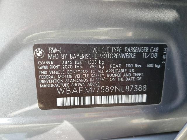Photo 10 from auction – 2009 BMW 335 I with VIN WBAPM77589NL87388