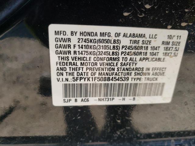 Photo 10 from auction – 2011 HONDA RIDGELINE with VIN 5FPYK1F50BB454539