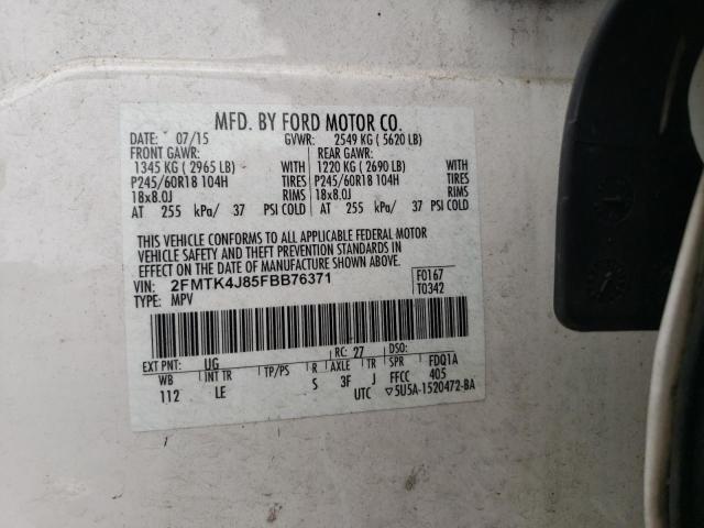 Photo 10 from auction – 2015 FORD EDGE SEL with VIN 2FMTK4J85FBB76371