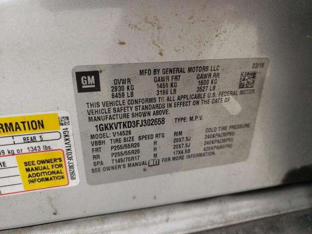 Photo 10 from auction – 2015 GMC ACADIA DEN with VIN 1GKKVTKD3FJ302658