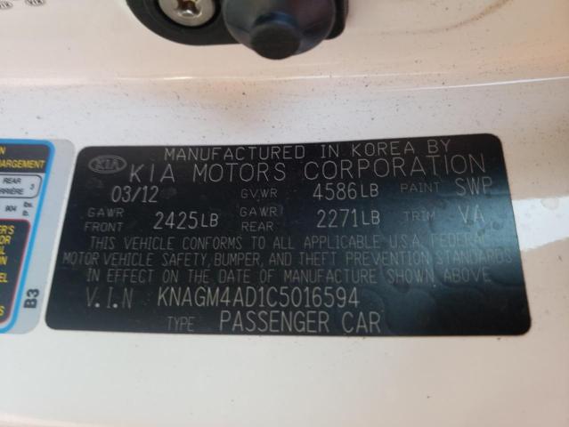 Photo 10 from auction – 2012 KIA OPTIMA HYB with VIN KNAGM4AD1C5016594