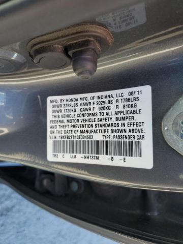 Photo 10 from auction – 2012 HONDA CIVIC EX with VIN 19XFB2F84CE304683