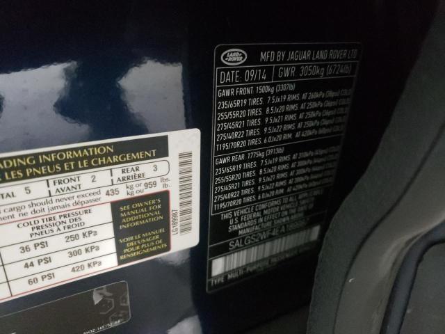 Photo 10 from auction – 2014 LAND ROVER RANGE ROVE with VIN SALGS2WF4EA189987