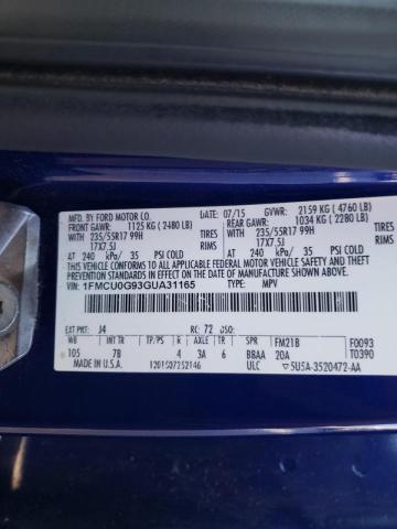 Photo 10 from auction – 2016 FORD ESCAPE with VIN 1FMCU0G93GUA31165