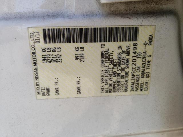 Photo 10 from auction – 2012 NISSAN ALTIMA BAS with VIN 1N4AL2AP5CC201498