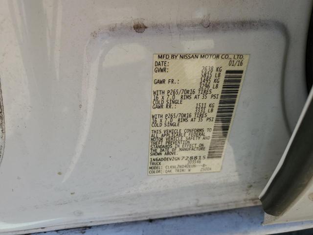 Photo 10 from auction – 2016 NISSAN FRONTIER S with VIN 1N6AD0EV2GN728815