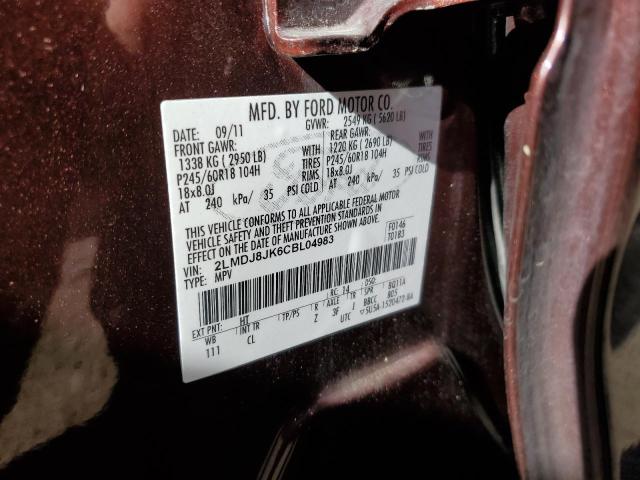 Photo 10 from auction – 2012 LINCOLN MKX with VIN 2LMDJ8JK6CBL04983