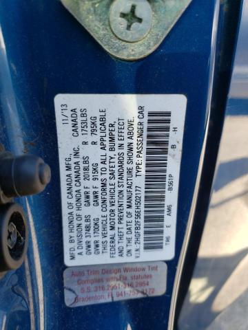 Photo 10 from auction – 2014 HONDA CIVIC LX with VIN 2HGFB2F56EH502177