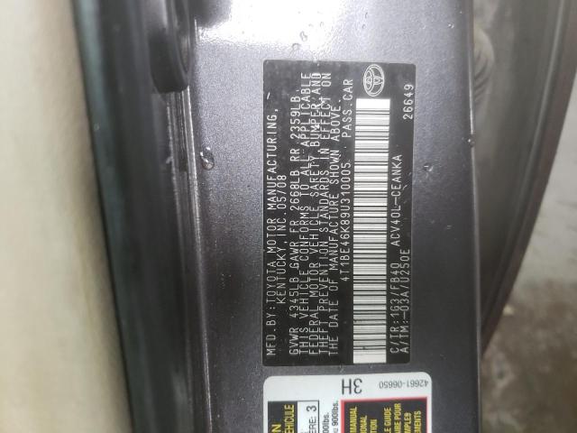 Photo 10 from auction – 2009 TOYOTA CAMRY BASE with VIN 4T1BE46K89U310005