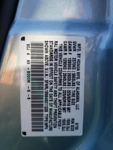 Photo 10 from auction – 2004 HONDA ODYSSEY EX with VIN 5FNRL18984B011228