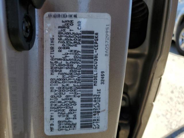Photo 10 from auction – 2004 TOYOTA CAMRY LE with VIN 4T1BE30K94U272277