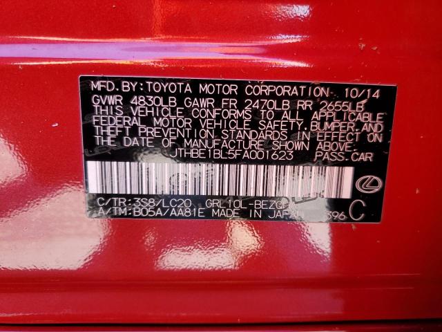 Photo 10 from auction – 2015 LEXUS GS 350 with VIN JTHBE1BL5FA001623
